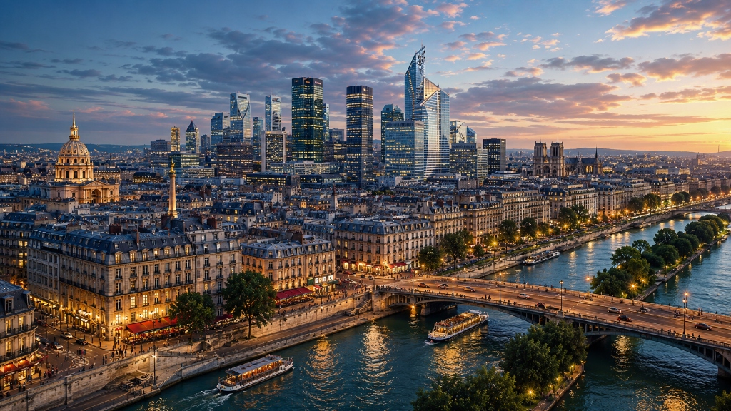 Paris Skyline Sunset